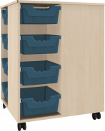 Spielinsel "A-Toll Midi", mit 16 hohen Ergo Tray Boxen C2, fahrbar