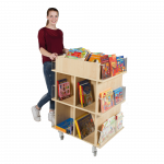 Präsentationswagen für Bücher, mit 18 Fächern