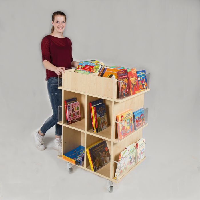Präsentationswagen für Bücher, mit 18 Fächern – Bild 2