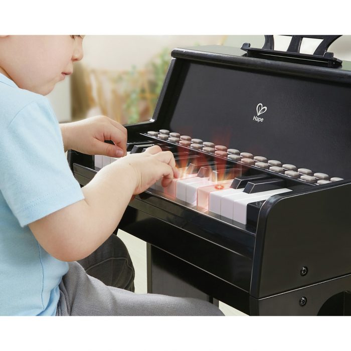 Leuchttasten-Piano mit Hocker – schwarz – Bild 3