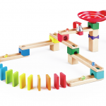 Zweispurige Murmelbahn mit Domino