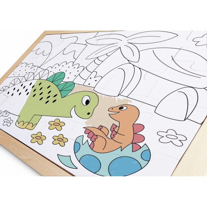Dino-Puzzle mit Gestaltungsrückseite – Bild 3
