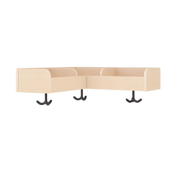 Garderoben-Eckablage mit Fächern und Haken – Bild 2