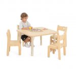 Krippentisch Owlaf 75 × 75 cm, höhenverstellbar – Oberfläche wählbar