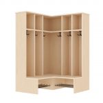 Komplett-Eckgarderobe – 6 Plätze, Sitzhöhe wählbar