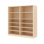 Regalschrank 120 × 120 cm mit 12 Fächern – Unterbau wählbar