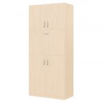 Regalschrank 80 × 180 cm mit 5 Türen und Holzsockel