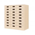 Regalschrank mit 24 Materialkästen – Unterbau wählbar
