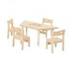 Krippentisch Owlaf trapezförmig 115 × 50 cm, höhenverstellbar – Oberfläche wählbar