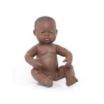 Babypuppe Mädchen dunkelhäutig 40 cm