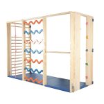 Klappturnwand mit Wellensprossen und Klettergriffen – 5-teilig