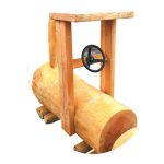 Eisenbahn aus Eichenholz mit zwei Waggons – Bild 2