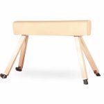 Höhenverstellbares Turnpferd mit Kernrindlederbezug