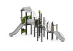 Spiel- und Kletteranlage mit Rutschen, Kriechtunnel, Kletterwand und Spielwände – Bild 3