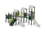 Spielanlage mit Rutschen, Kriechtunnel, Kletterelemente und Spielwände – Bild 3