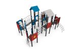 Kletter-Spielanlage mit Brücken, Leitern, Kletterwand und Spielwände