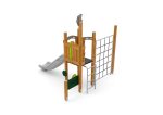 Spielturm mit Rutsche, Spielwänden und Kletternetz – Bild 2