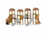 Spielturmanlage mit Rutschen, Brücken, Kriechtunnel und Kletterelementen – Bild 2