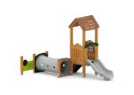 U3-Spielturm mit Rutsche, Spielwänden und Kriechtunnel
