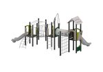 Spiel- und Kletteranlage mit Rutschen, Kriechtunnel, Kletterwand und Spielwände – Bild 2