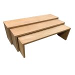 Garderobenbänke aus Buche-Multiplex, 3er-Set