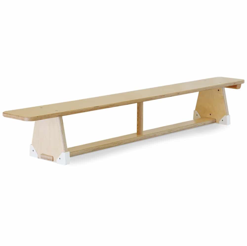 turnbaenke-multiplex.jpg Schmale Multiplex-Turnbank mit Einhängeleiste, 200 cm – Bild 1