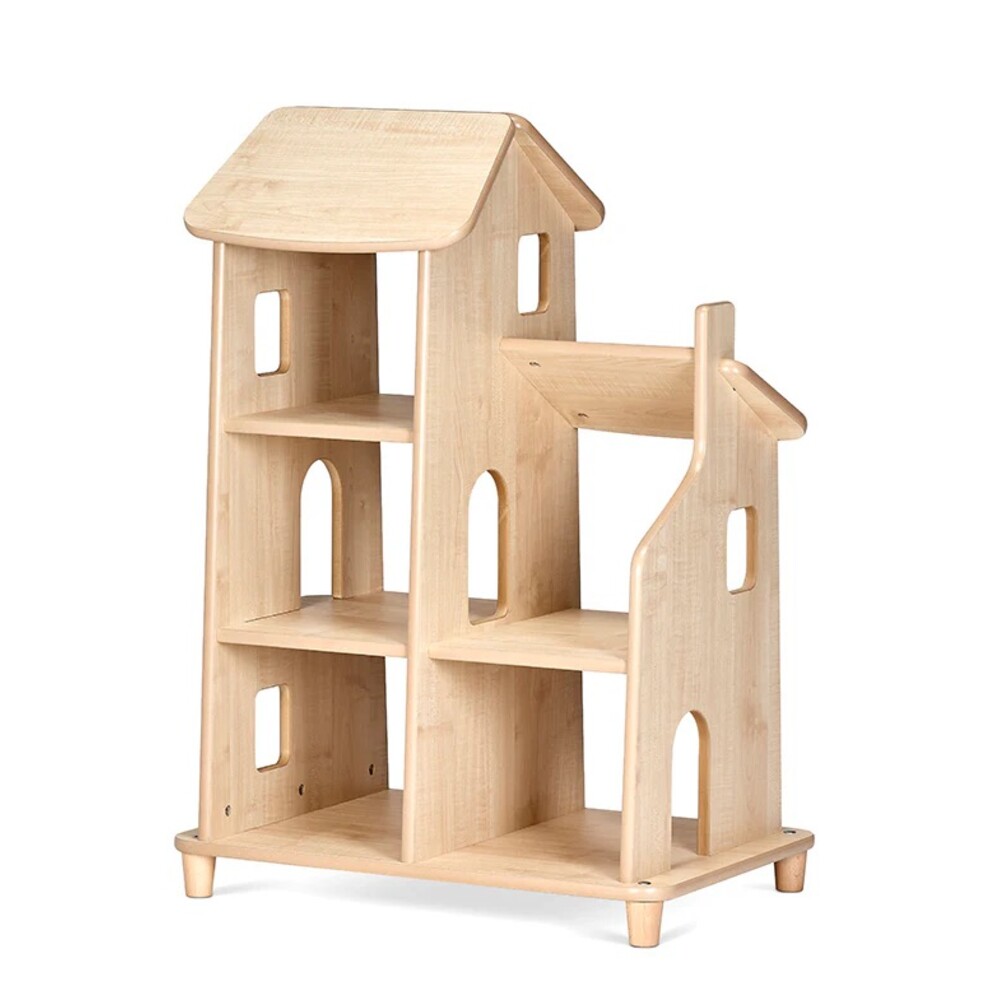 PT1435-Millhouse-Early-Years-Furniture-Town-House-Main2_RGB_1000.jpg Millhouse Puppenhausregal mit zwei verbundenen Häusern – Bild 1